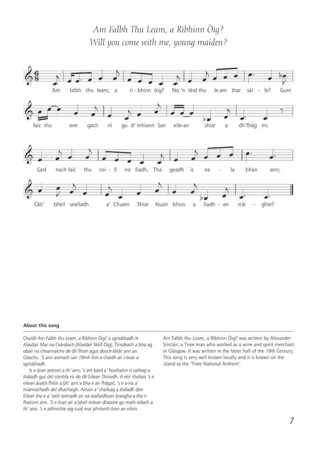 tiree gaelic songbook page