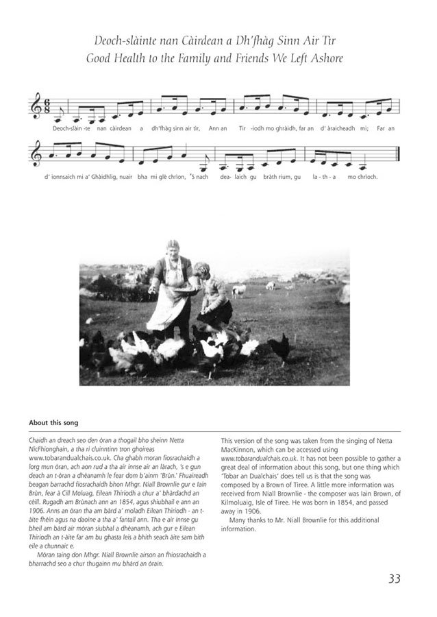 tiree gaelic songbook page